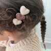 Haarclip met hartjes van stof op alligator clip