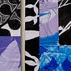 Houten kaart met monotype collage
