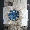 Ijsbloemen & Winter, peyote armband met winterster design