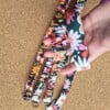 Keycord handgemaakt scrunchie | antraciet bloemen | soepel, toch stevig | praktisch | Atelier 904