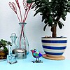 Kleine Vogel - Handgeschilderd Kleurrijk Beeldje