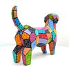 Kleurrijke Origami Teckel – Uniek handgeschilderd duurzaam kunstobject