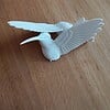 Magnetic hummingbird window art - White