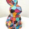 Origami stijl Konijn - Handgeschilderd Kleurrijk Beeldje