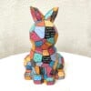 Origami stijl Konijn - Handgeschilderd Kleurrijk Beeldje