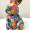 Origami stijl Konijn - Handgeschilderd Kleurrijk Beeldje