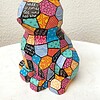 Origami stijl Konijn - Handgeschilderd Kleurrijk Beeldje