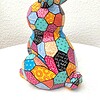Origami stijl Konijn - Handgeschilderd Kleurrijk Beeldje