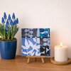Plant monotype schilderijtje op houten paneel