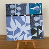 Plant monotype schilderijtje op houten paneel