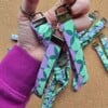 Scrunchie keycord | handgemaakt | retro | paars, groen | Atelier 904
