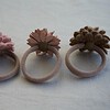 Set 3x elastieken bloemen neutraal (wol en kunstleer in diverse kleuren)