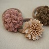 Set 3x elastieken bloemen neutraal (wol en kunstleer in diverse kleuren)