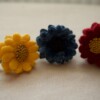 Set 3x elastieken bloemen neutraal (wol en kunstleer in diverse kleuren)