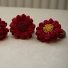 Set 3x elastieken bloemen neutraal (wol en kunstleer in diverse kleuren)