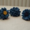Set 3x elastieken bloemen neutraal (wol en kunstleer in diverse kleuren)