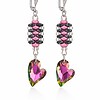 Stralend & Vrolijk, roze oorbellen met kristallen hartjes, perfect voor Valentijns dag