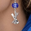 Wintersport & Ontspanning, handgemaakte sieradenset met ketting en ski oorbellen