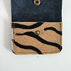 Leren pasjeshouder/ portemonnee met bruine zebraprint, 2 vakken.