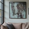 Abstract schilderij - duister groen