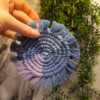 Blauw paars macrame onderzetter