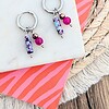 Colourful naturestone oorbellen zilver