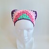 Gehaakte bandana | Turquoise, knalroze, lichtroze, lila en paars