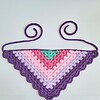 Gehaakte bandana | Turquoise, knalroze, lichtroze, lila en paars