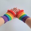 Gehaakte handschoenen - gehaakte vingerloze handschoenen | Regenboog