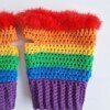 Gehaakte handschoenen - gehaakte vingerloze handschoenen | Regenboog