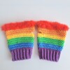 Gehaakte handschoenen - gehaakte vingerloze handschoenen | Regenboog