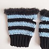 Gehaakte handschoenen - gehaakte vingerloze handschoenen | Zwart en lichtblauw