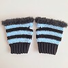 Gehaakte handschoenen - gehaakte vingerloze handschoenen | Zwart en lichtblauw