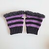 Gehaakte handschoenen - gehaakte vingerloze handschoenen | Zwart en paars