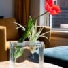 Glazen Blok Vaas – Moderne Decoratie – Strakke Design Vaas voor Bloemen – Minimalistische Bloemenvase – cadeau idee