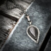 Handgemaakte zilveren hanger met peervormige obsidiaan – Nikkelvrij