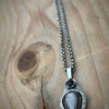 Handgemaakte zilveren hanger met zilver Obsidiaan en zwarte Onyx – zonder ketting
