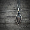 Handgemaakte zilveren hanger met zilver Obsidiaan en zwarte Onyx – zonder ketting