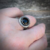 Handgemaakte zilveren ring met zwarte onyx – one of a kind statement ring – maat 19,5