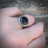 Handgemaakte zilveren ring met zwarte onyx – one of a kind statement ring – maat 19,5