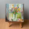 Handgeschilderd canvas met veldbloemen in vaas | uniek kunstwerk