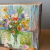 Handgeschilderd canvas met veldbloemen in vaas | uniek kunstwerk