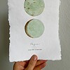 Herinneringsportret met maan van gouden bladmetaal en aquarelverf - A4 of A5 handgeschept papier