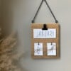 Jaarkalender hanger op hout + zwarte ketting