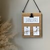 Jaarkalender hanger op eikenhout + zwarte ketting