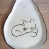 Keramieken schoteltje met kattenafbeelding 5, handmade en handpainted
