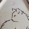 Keramieken schoteltje met kattenafbeelding 9, handmade en handpainted