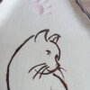 Keramieken schoteltjes met kattenafbeelding, handmade en handpainted