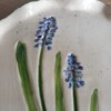 Keramieken serveer/ontbijtbordje blauw druifje 1