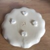 Keramieken serveer/ontbijtbordje blauw druifje 1